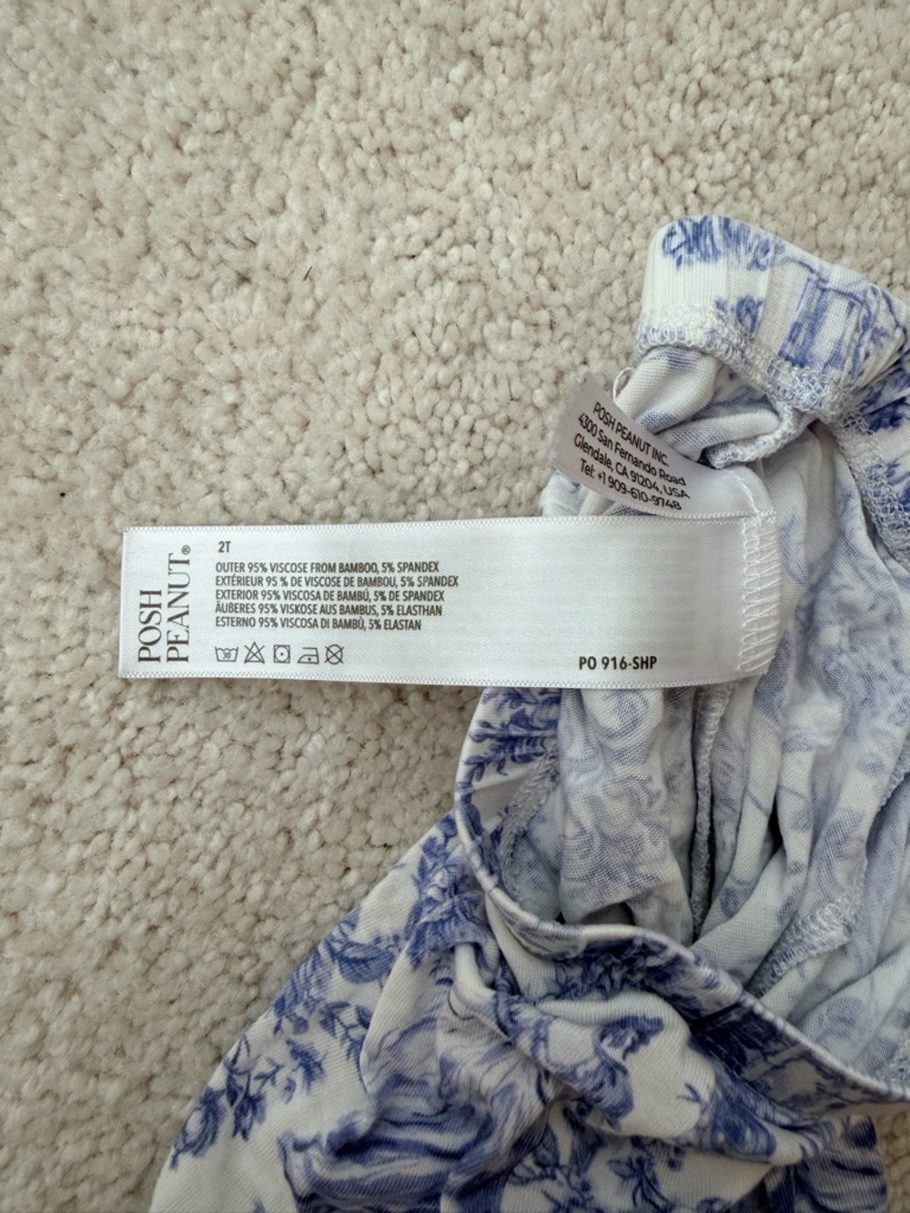 Posh Peanut Briar Print Kids Long Sleeve  Pajama Set - Picture 10 of 10
